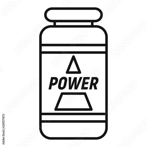 Power sport nutrition icon. Outline power sport nutrition vector icon for web design isolated on white background