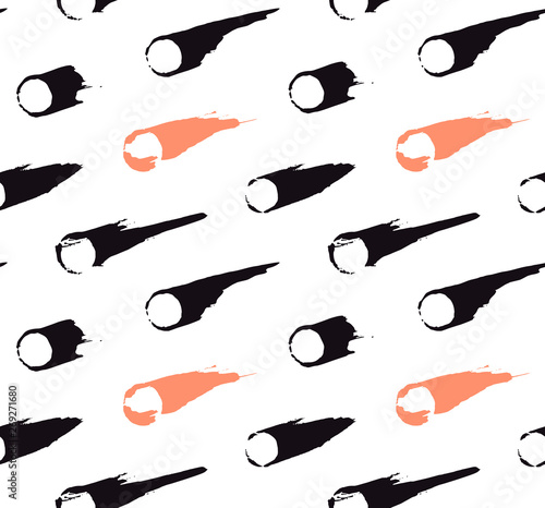 Abstract comet pattern hand drawn ink marks