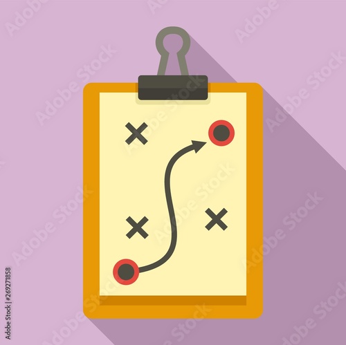 Sport tactical board icon. Flat illustration of sport tactical board vector icon for web design