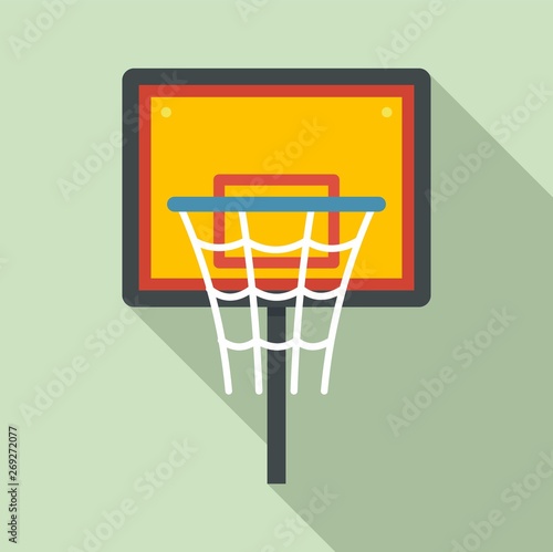 Basketball board icon. Flat illustration of basketball board vector icon for web design