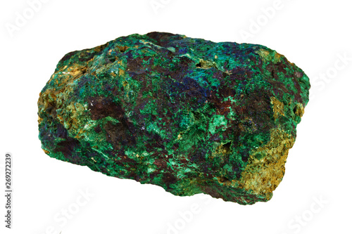 piece of copper ore isolated on white background