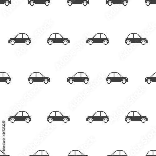 Seamless pattern with car on white background  vector illustration