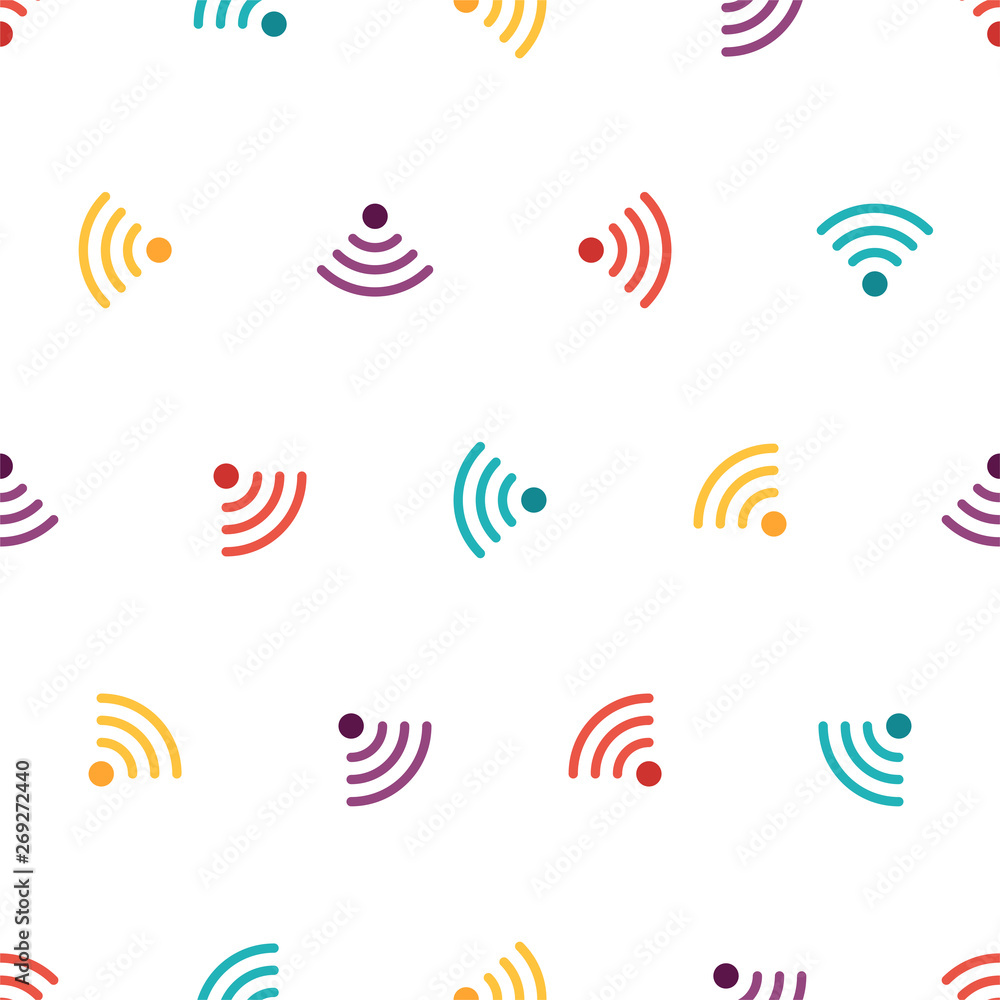 Seamless pattern with wifi on white background, vector illustration Seamless pattern with wifi on white background, vector illustration