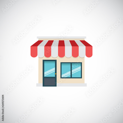 Small Business Storefront. Retail Flat Design Icon. Vector