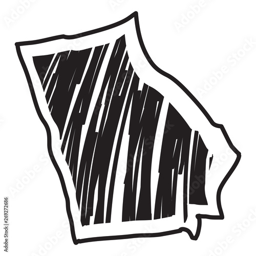 Isolated sketch of the state of Georgia - Vector