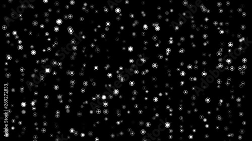 White circles floating on black background, Loop Animation, ALPHA photo