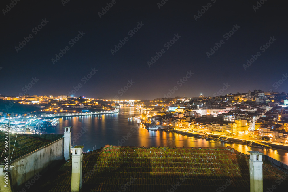Evening view of Porto City, Portugal