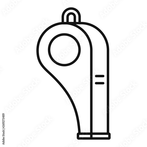 Sport whistle icon. Outline sport whistle vector icon for web design isolated on white background