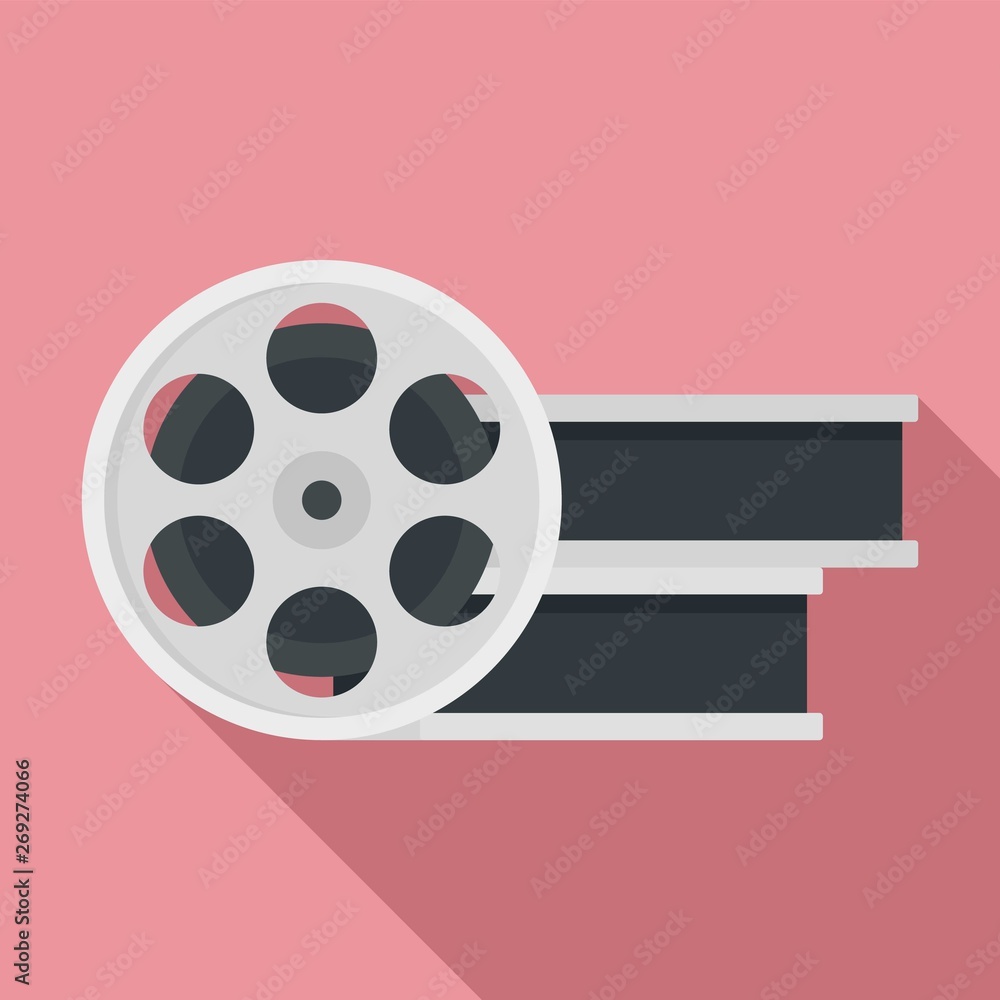 Film metal roll icon. Flat illustration of film metal roll vector icon for web design