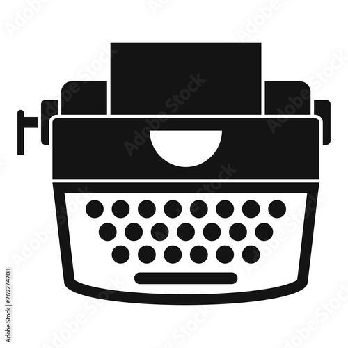 Retro typewriter icon. Simple illustration of retro typewriter vector icon for web design isolated on white background