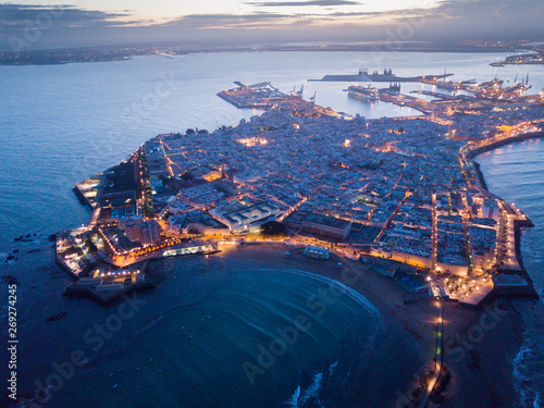Aerial view of Cadiz early in morning