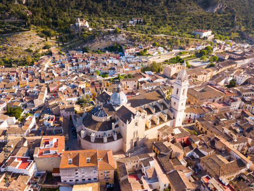 Aerial view of Xativa with Basilica