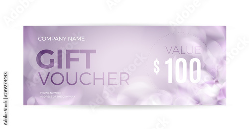 Soft spring background with purple blurred flower petals
