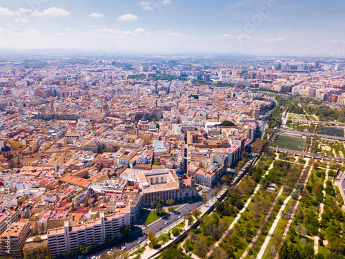 Aerial view of city Valencia, Spain