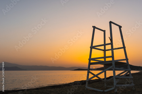 View of the sunset from Agios Prokopios beach, Naxos, Greece