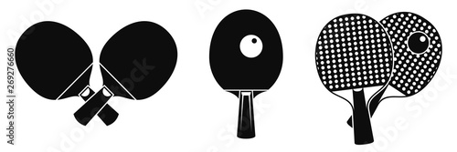 Table tennis equipment icons set. Simple set of table tennis equipment vector icons for web design on white background