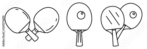 Table tennis sport icons set. Outline set of table tennis sport vector icons for web design isolated on white background