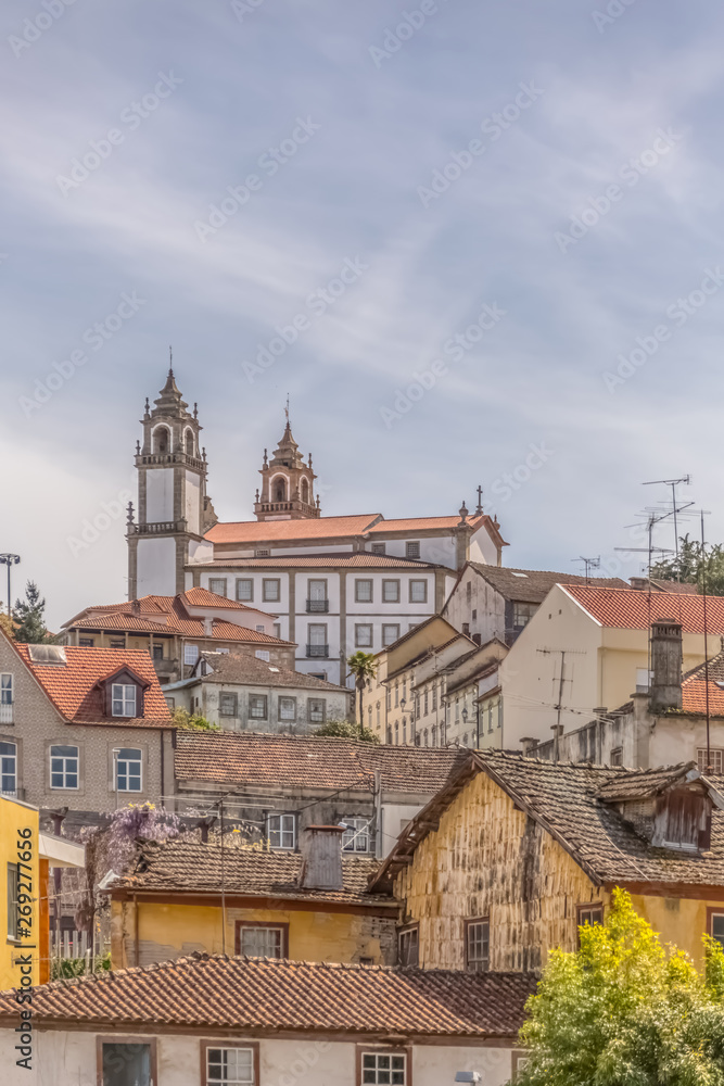 View at the Viseu city, Church of Mercy on top