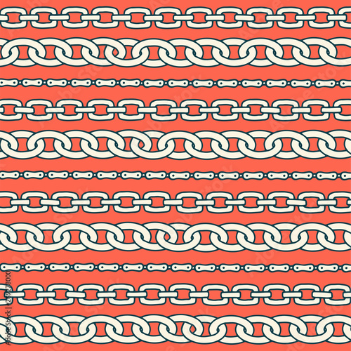 Chain pattern for decorative design. Decorative stripe background. Fashion print hand drawn texture. Vector