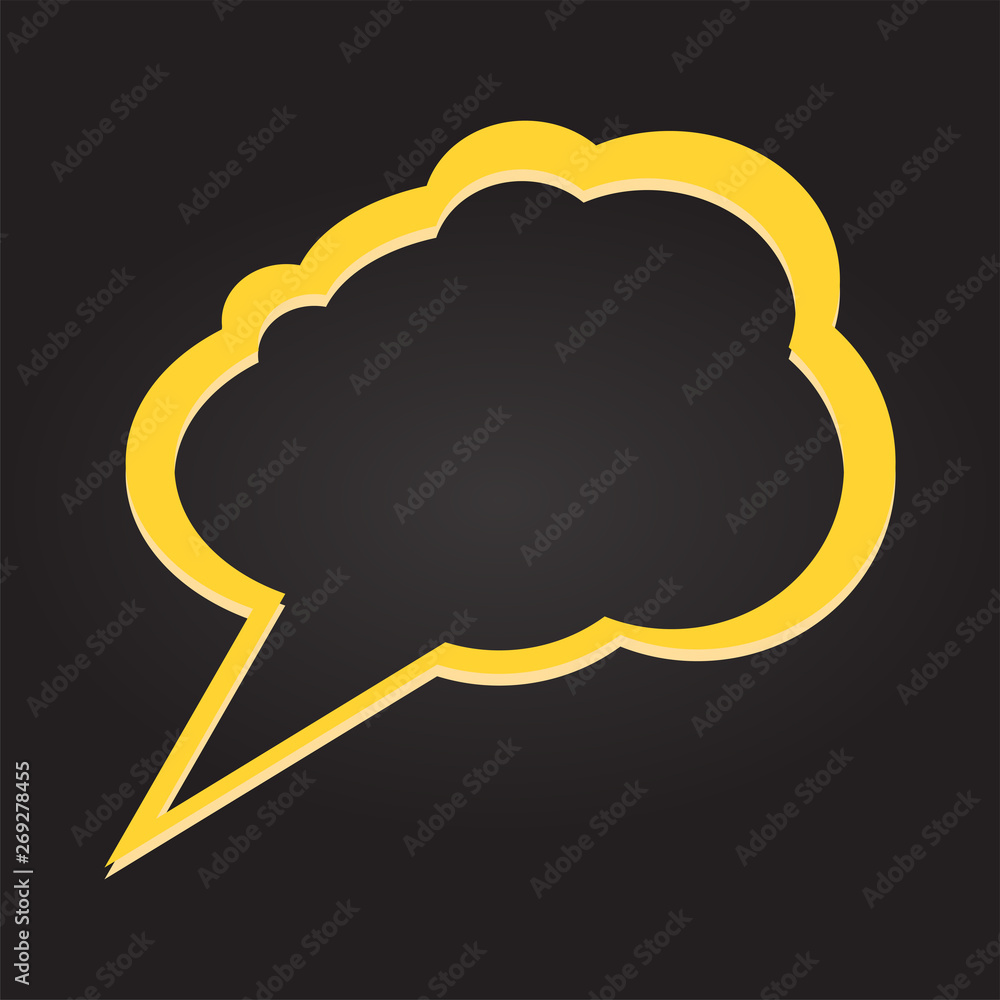 Isolated colored comic bubble chat on a black background - Vector Isolated colored comic bubble chat on a black background - Vector