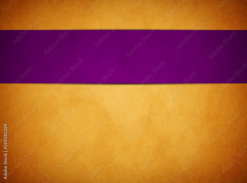 An elegant rich gold grunge texture background with a rich purple banner ribbon raised above. An elegant rich gold grunge texture background with a rich purple banner ribbon raised above.