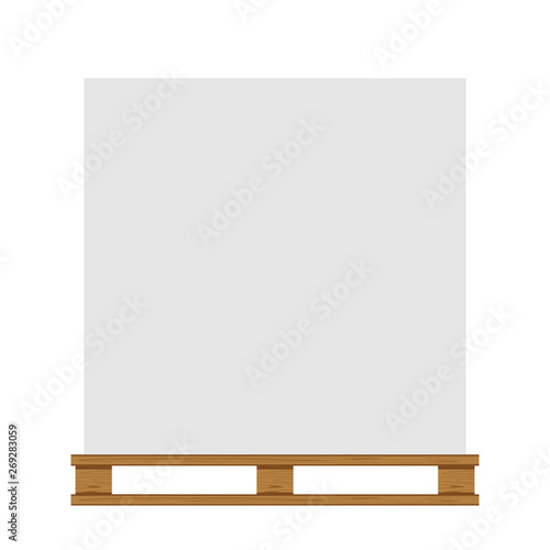 empty wooded pallet isolated on white background and copy space, blank pallet wood for placing products boxes stack in factory warehouse, illustration wooded pallet for crate boxes storage