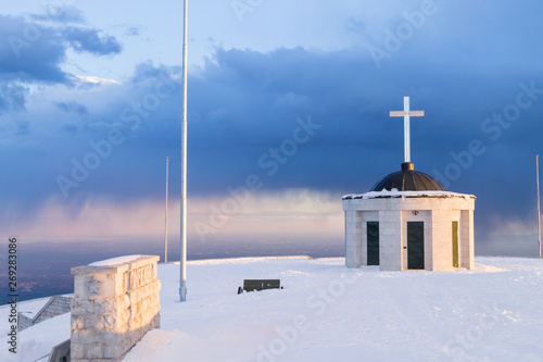 First world war memorial in winter season,Italy landmark