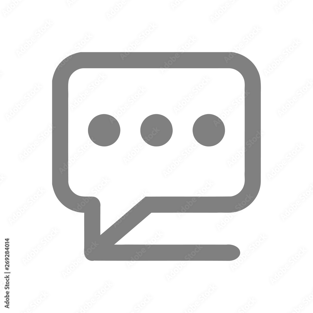 Chat icon, sms icon, chat, bubble, comments icon, speech bubbles grey color  Icon