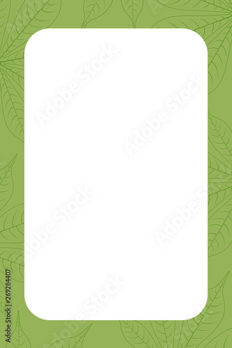 banner frame empty and copy space with graphic cassava leaf nature sketch art line background, leaf hand drawn banner frame for potato organic menu foods, drawing leaf for banner template agricultural