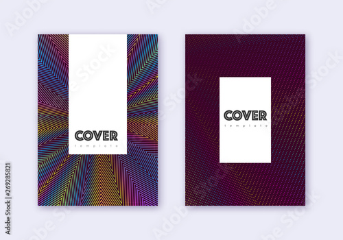 Hipster cover design template set. 