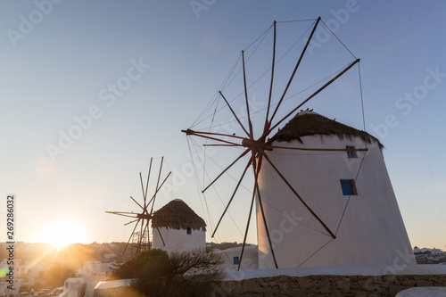 Famous Mykonos mills om Mykonos island