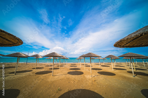 Sunshades on the Tsilivi Beach photo