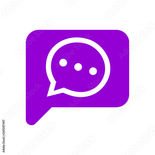 Chat icon, sms icon, chat, bubble, comments icon, communication, talk icon, speech bubbles violet color Icon