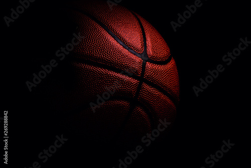 basketball ball on black background.