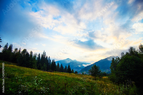 sunset in the mountains