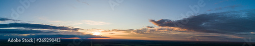 A panorama of clouds at sunset. Air shot © Vidima studio MAX