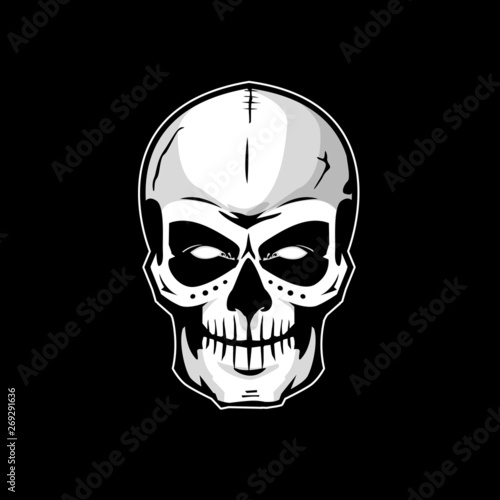 Skull on a black background.