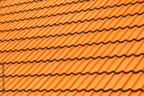 tile of clay on the roof.