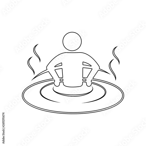 relaxation in the bathtub icon. Element of Spa for mobile concept and web apps icon. Outline, thin line icon for website design and development, app development