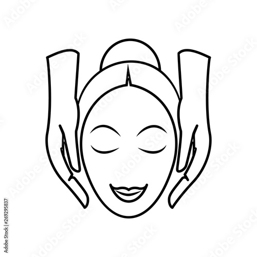 Facial massage icon. Element of Spa for mobile concept and web apps icon. Outline, thin line icon for website design and development, app development