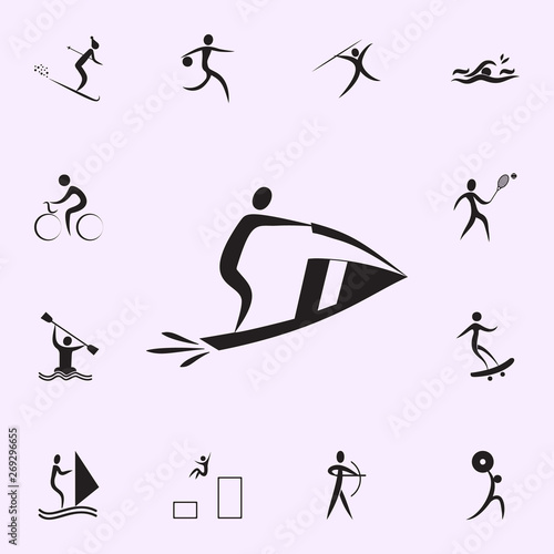 man on jet ski icon. Elements of sportsman icon. Premium quality graphic design icon. Signs and symbols collection icon for websites, web design, mobile app on white background