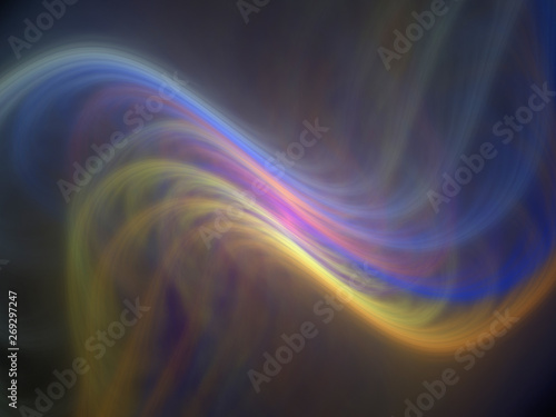 Rainbow Swirling Cloud of Smoke, Digital Illustration, Graphic Resource - Soft glowing bands of energy, brilliant light, dreamy soft minimal background. Flowing plasma, curves in motion