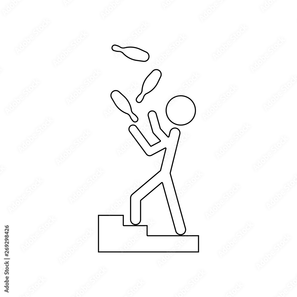 juggler icon. Element of Theatre for mobile concept and web apps icon. Outline, thin line icon for website design and development, app development