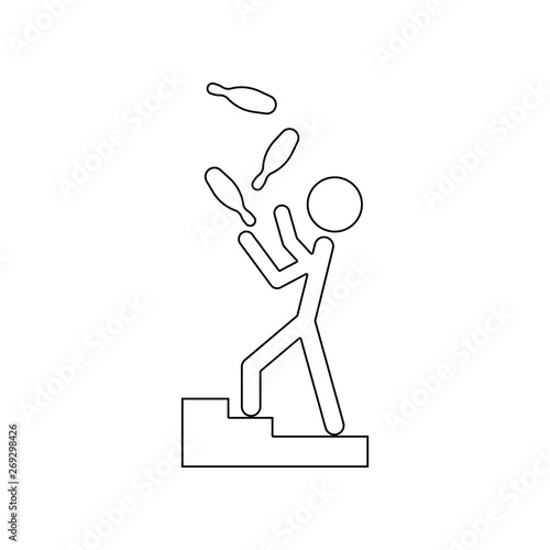 juggler icon. Element of Theatre for mobile concept and web apps icon. Outline, thin line icon for website design and development, app development