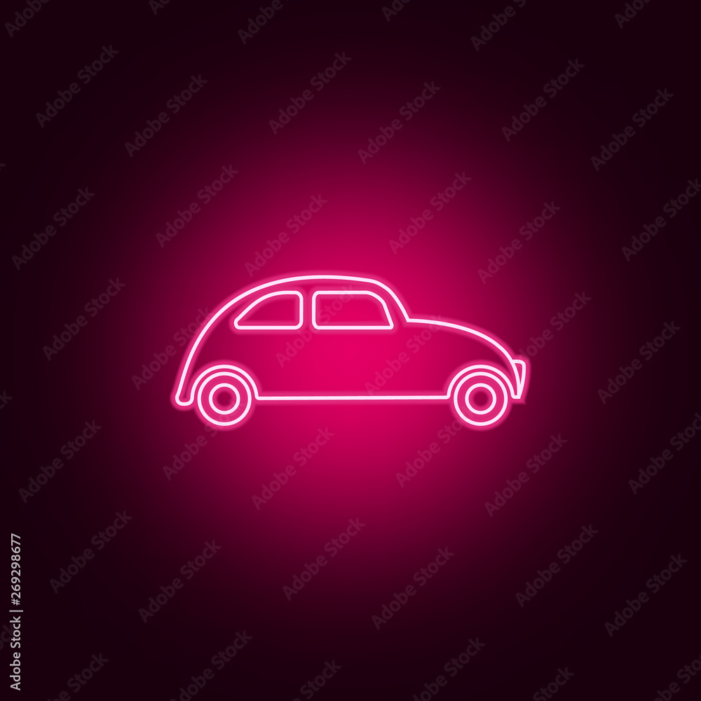 Car neon icon. Elements of Transport set. Simple icon for websites, web design, mobile app, info graphics