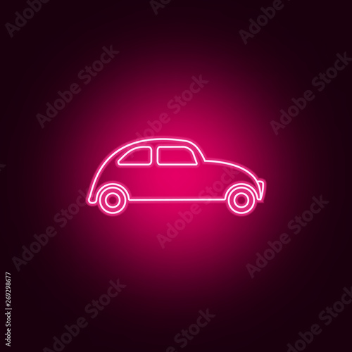 Car neon icon. Elements of Transport set. Simple icon for websites  web design  mobile app  info graphics