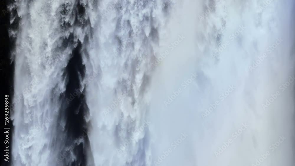 Skógafoss Waterfall close-up view of texture making by water Skógafoss Waterfall close-up view of texture making by water