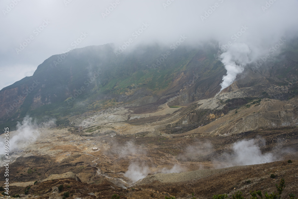 Beautiful landscape of mount Papandayan. Papandayan Mountain is one of the favorite place to hike on Garut.