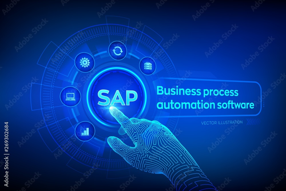 SAP Business process automation software. ERP enterprise resources ...