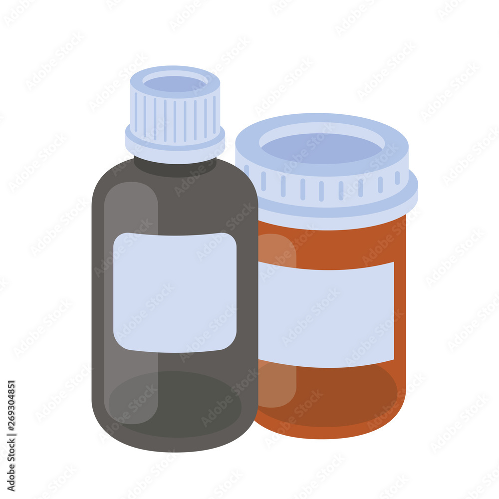 Obraz premium medicine drugs on white background
